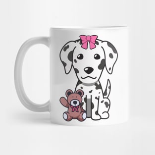 Cute dalmatian holds a teddy bear Mug